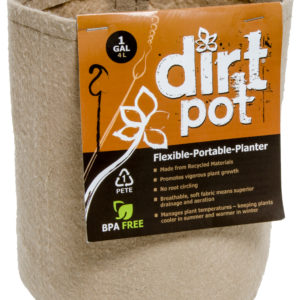 Dirt Pot Flexible Portable Planter, Tan, 1 gal, no handles